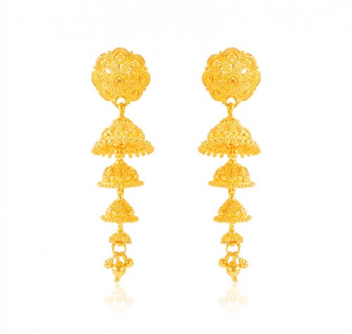 22Kt Gold Jhumki Earrings 