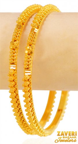 22Kt Gold Fancy Bangles (2 pc) 