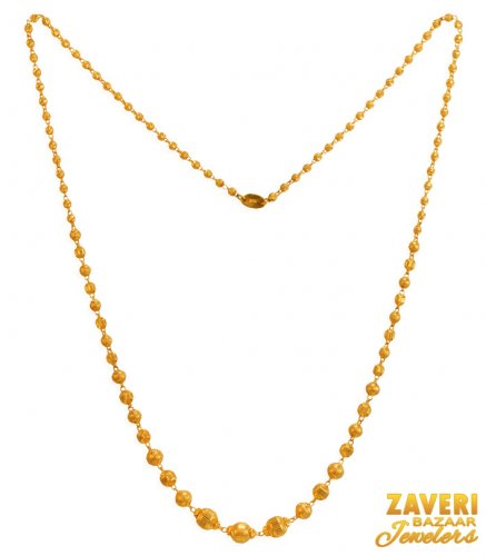 22Kt Gold Beads Long Chain 