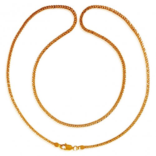 22Kt Gold 2 Tone Fox Chain - asch64217 - 22Kt Gold 2 Tone Fox Chain ...