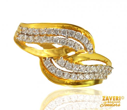 22 Kt Gold Fancy Signity Ring 