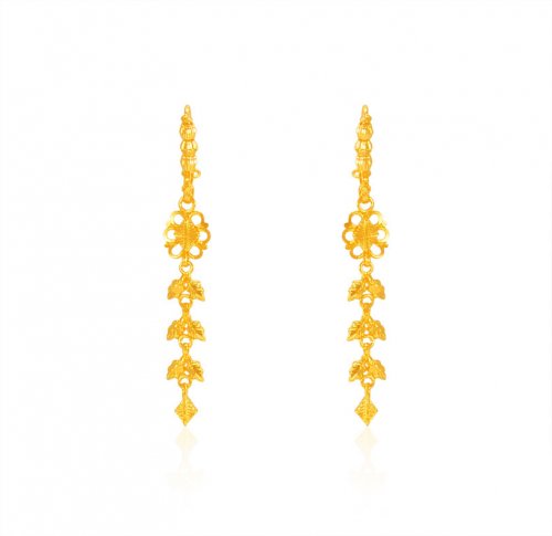 22Kt Gold Long Fancy Earrings 