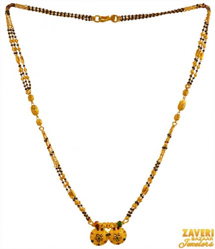 22K Gold Fancy Beads Mangalsutra 