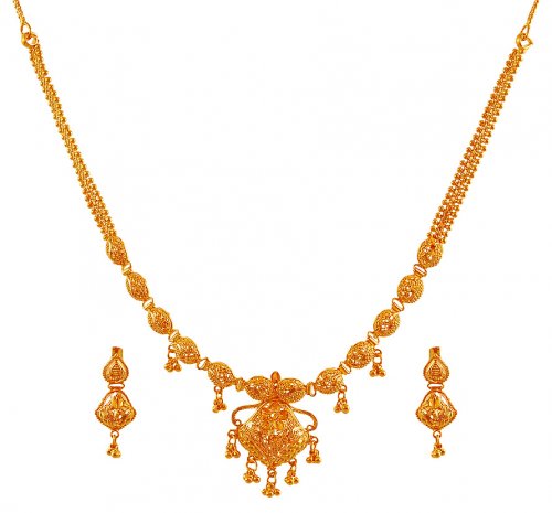 Fancy Necklace Set (22k Gold) 