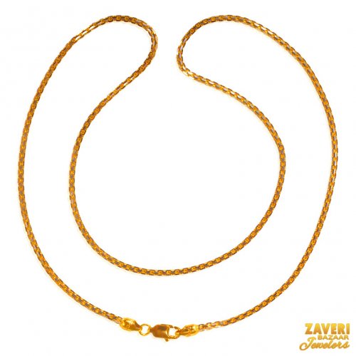 22 kt Gold Flat Chain (20 Inches) 