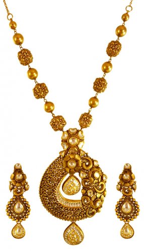 22k Gold Antique Necklace Set 