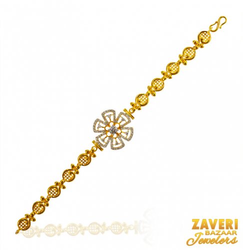 22k Fancy Gold Watch Style Bracelet 