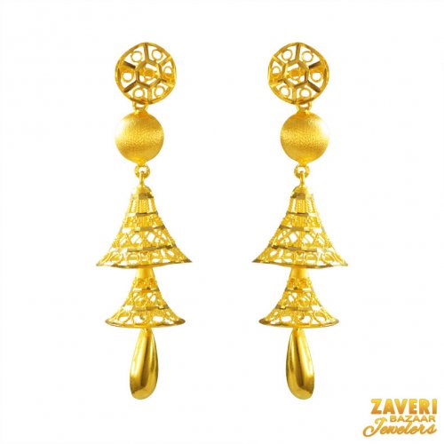22karat Gold Jhumkhi Earrings 