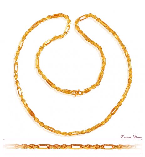 22K Indian Gold Chain For Men 