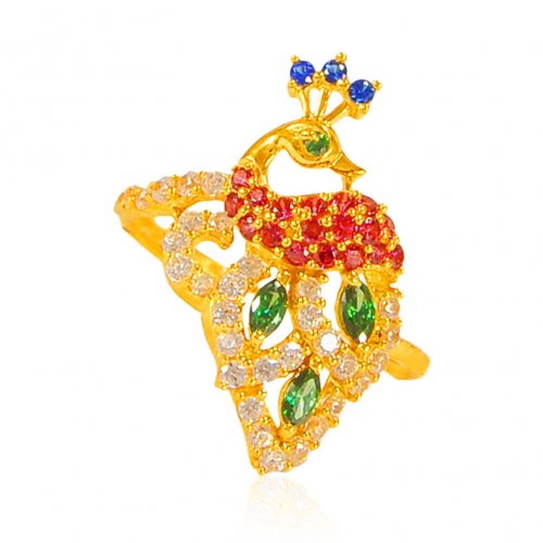 Anshu Jewels Party Peacock Design Diamond Rings, Size: 14.55 Mm at Rs 90000  in Surat