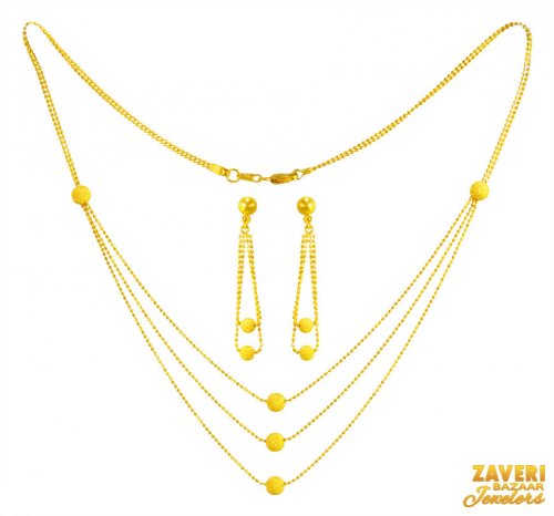 22K Gold Layered Necklace Set 
