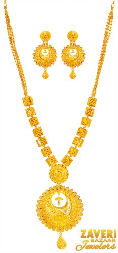 22k Gold Designer Filigree Necklace 