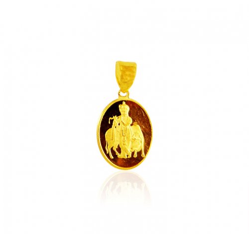 22K Gold Lord krishna Pendant 