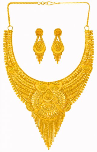 22 Karat Gold Fancy Necklace Set 