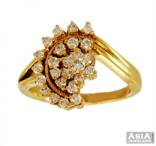18K Unique Ladies Diamond Ring 