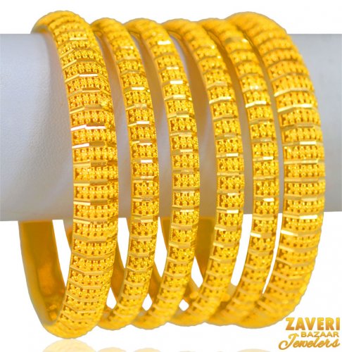 22K Yellow Gold Bangle Set of 6