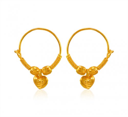 22K Gold Hoop (KIDS) - AjEr64840 - 22 Karat Gold hoop earrings for kids ...