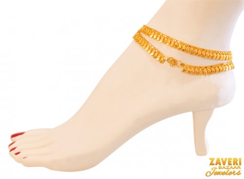 22Kt Gold Fancy Anklets (2 Pc) - AjMs68517 - US$ 4,840 - The 22Kt Pure ...