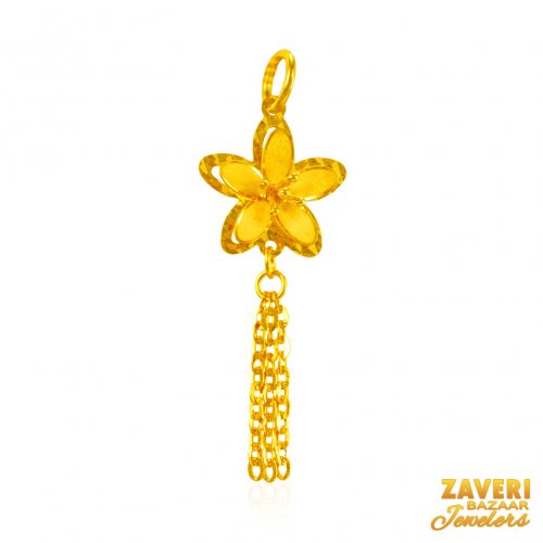 22Kt Gold Fancy Floral Pendant 