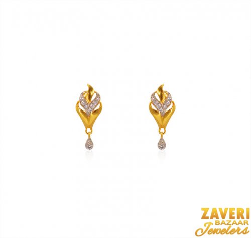 22k Gold Fancy CZ Earring 