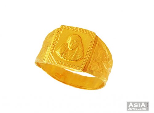 22K Sai Baba Gold Ring 