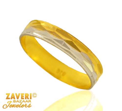 22 Kt Two Tone Gold Band 