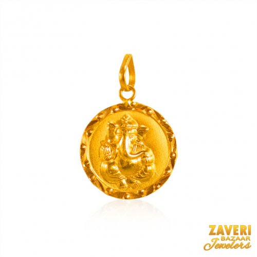 22 Karat Gold Ganesha Pendant 