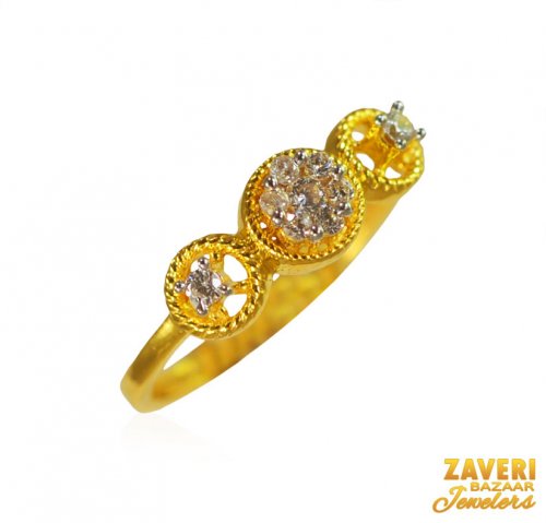 22kt Gold CZ Ring 