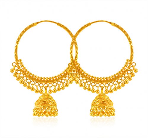 22 Karat Gold Hoops  