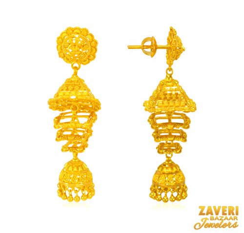22 kt Gold Jhumki Earrings 
