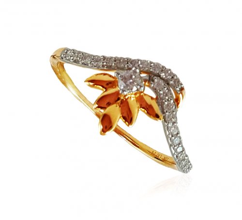 18kt Gold Diamond Ring For Ladies 