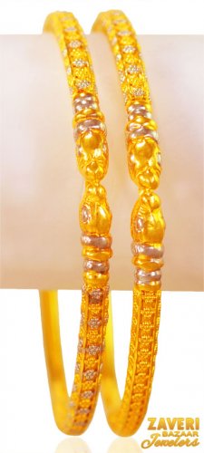 22k Gold Two Tone Bangles 