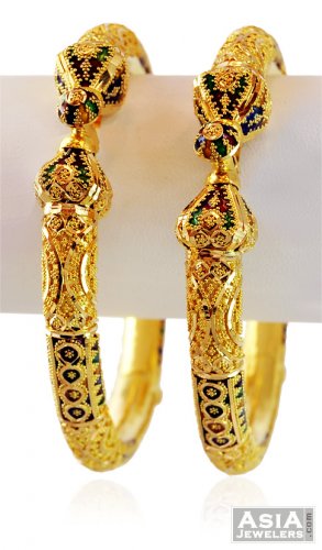 22K Gold Meenakari Kada  