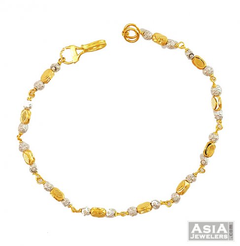 22K Gold Indian Bracelet - AjBr57008 - Gold 22K Ladies Bracelet with ...