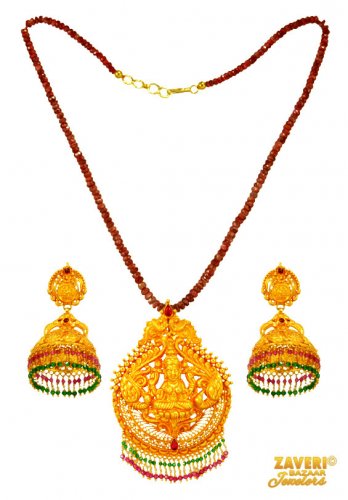 22 Kt Temple Jewelry Necklace Set 