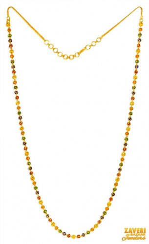 22KT Gold Meenakari Beads Chain  