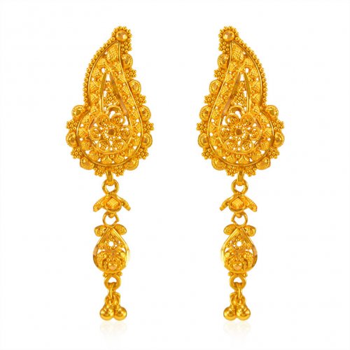 22KT Gold Traditional Earrings - AjEr64859 - US$ 1,026 - 22KT Gold ...