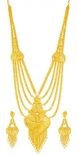 Buy quality 22k gold classic long necklace set in Pune