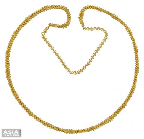 22k Designer Ladies Chain - AjCh54699 - 22k gold designer long chain ...