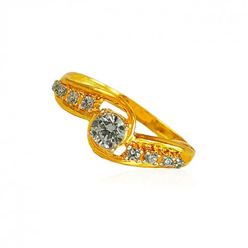 22kt Gold Signity Stones Ladies Ring 