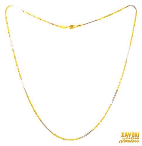 22Kt Gold Two Tone Fancy Chain 