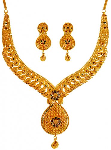 22karat Gold Designer Necklace Set 