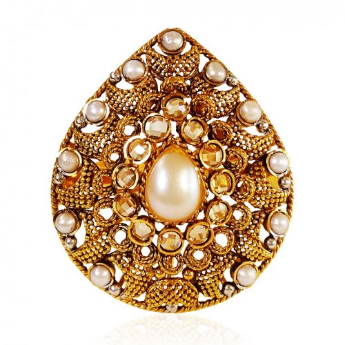 22KT Gold Pearl Ring 