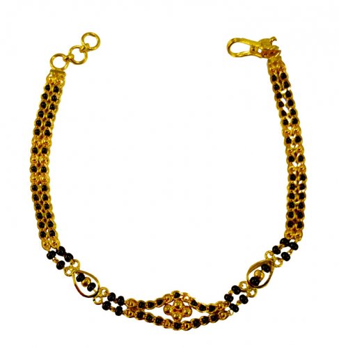 22K Gold Black Beads Bracelet  