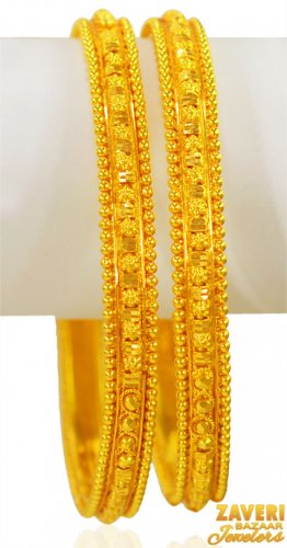 22K Gold Filigree Bangles(2 Pcs) 