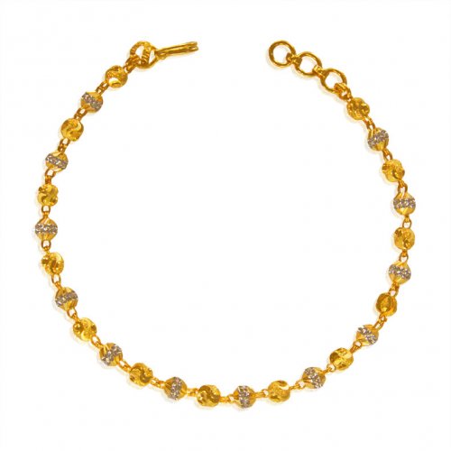 22KT Gold 2 Tone Bracelet - AsBr64952 - 22Kt Gold bracelet for ladies ...