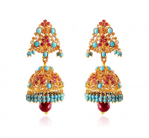 Designer 22K Jhumka Earrings 