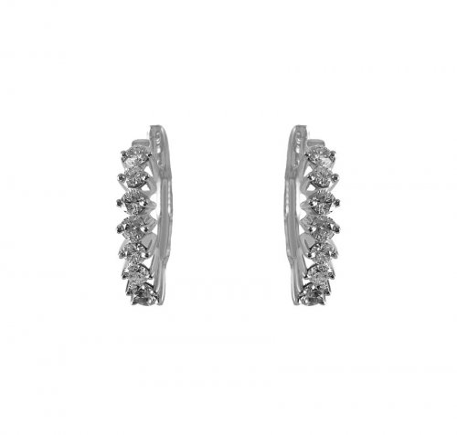 18K White Gold Diamond Earring 