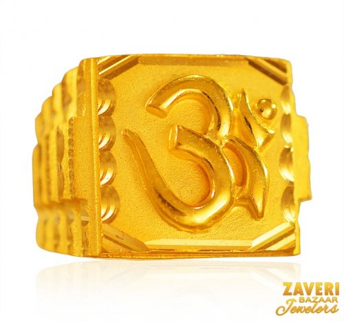 22K Gold Om Ring for men 