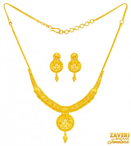 22K Gold Traditional Necklace Set  